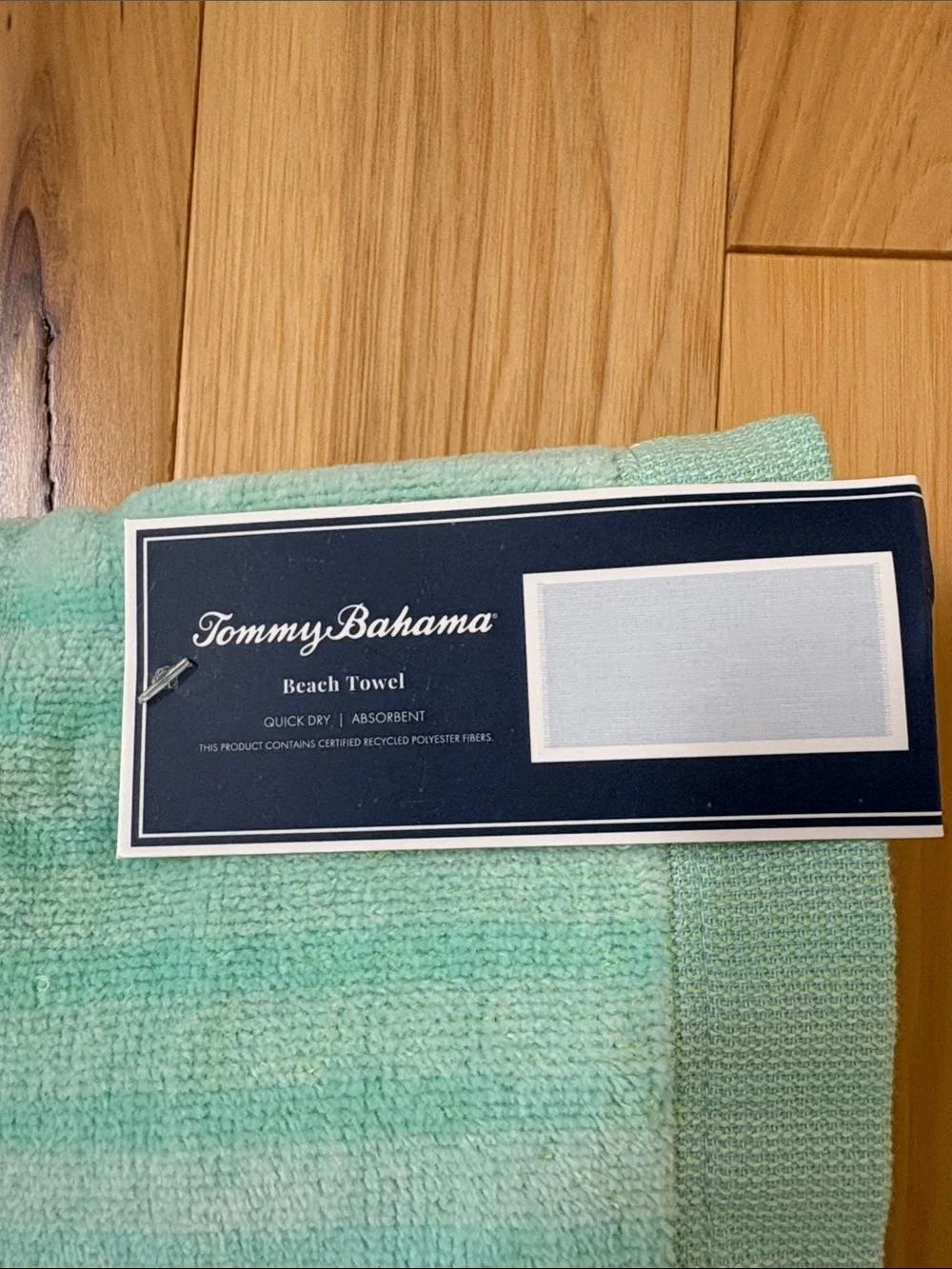 New Tommy Bahama Aqua Stripe Beach Towel Quick Dry 37 X 72